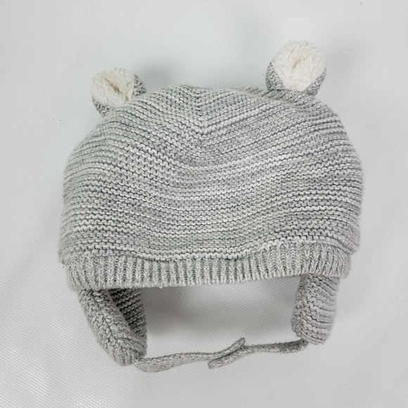 GAP Other - GAP Sherpa Lined Bear Beanie Chin Strap Baby Hat Sz 3-6